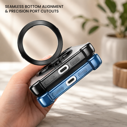 Vivo Y200 5G Original Luxury Magnifier Ring Stand Shockproof Airbags Corner Case