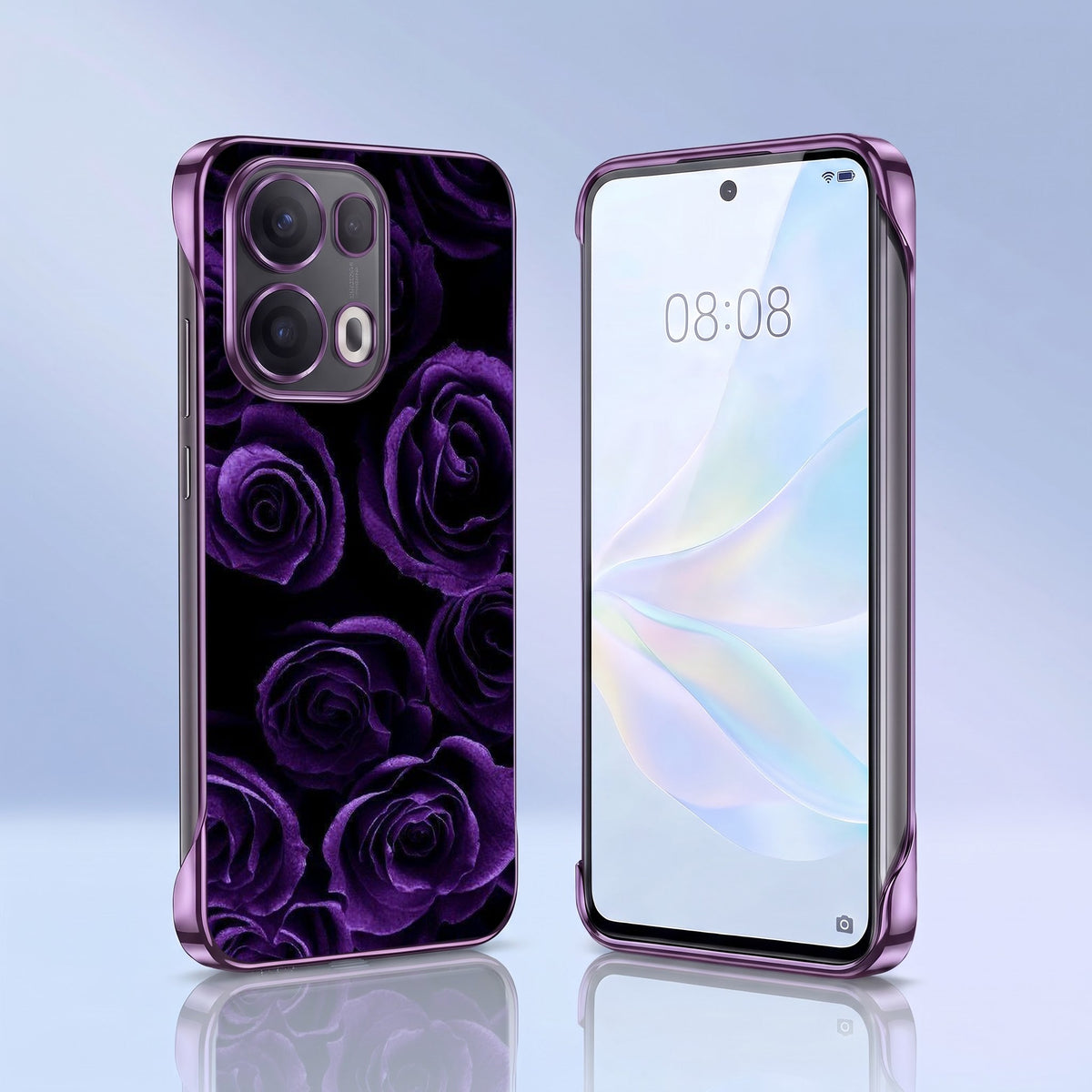 Oppo Reno 13 Pro 5G Rose Purple Printed  Frameless Back Case