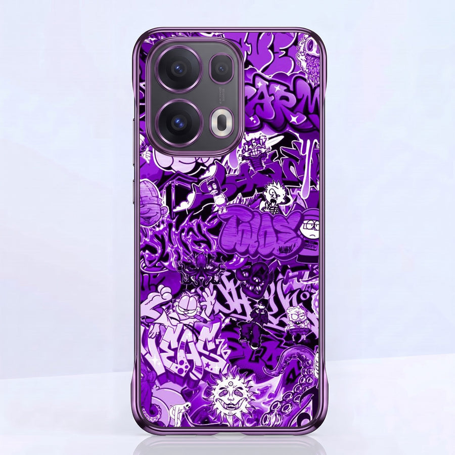 Oppo Reno 13 Pro 5G Street Rush Purple Printed  Frameless Back Case