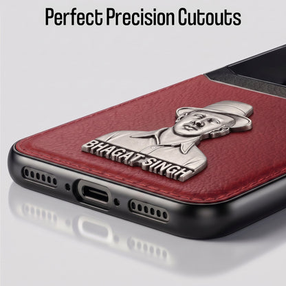 Oppo Reno 10 5G Shaheed Bhagat Singh 3D Metal Leather Back Case