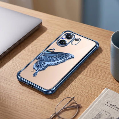 Vivo V60 5G Premium Butterfly Glitter Stand Transparent Shockproof Airbag Phone Case