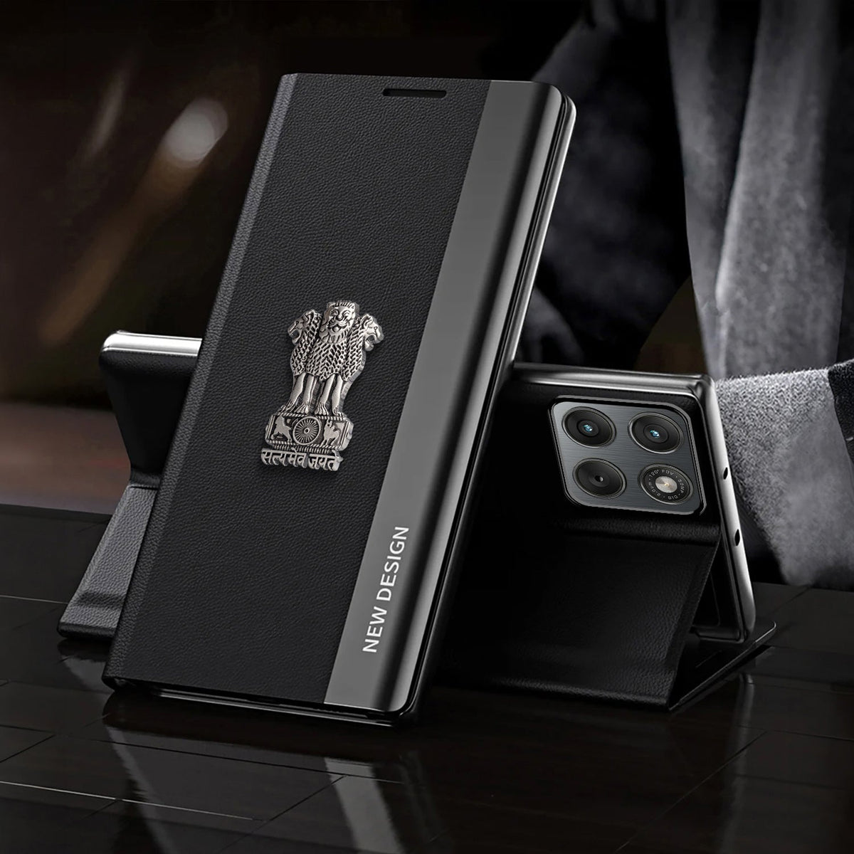 Motorola Edge 60 Pro 5G Satyamev Jayate Flip Leather Case