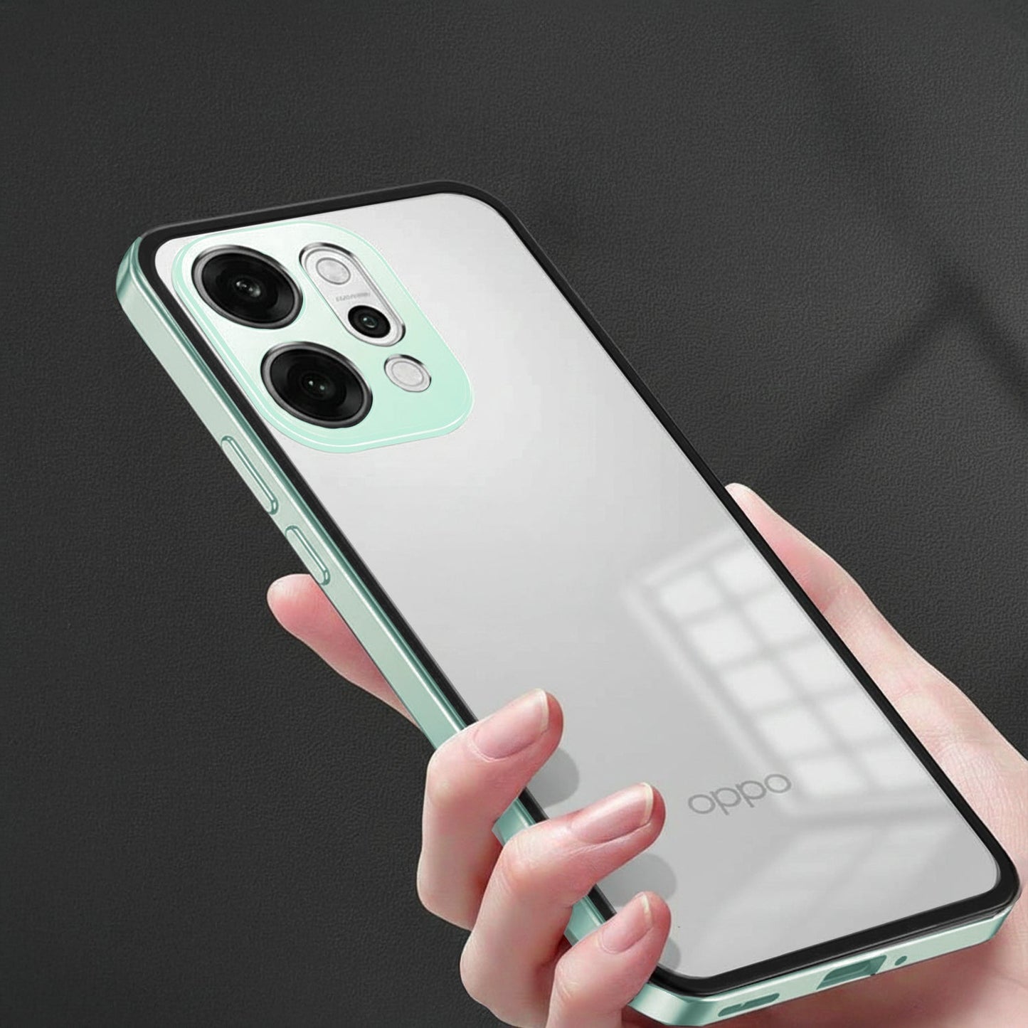 Oppo Reno 14 5G Aluminium Metal Bumper Shield Transparent Back Case