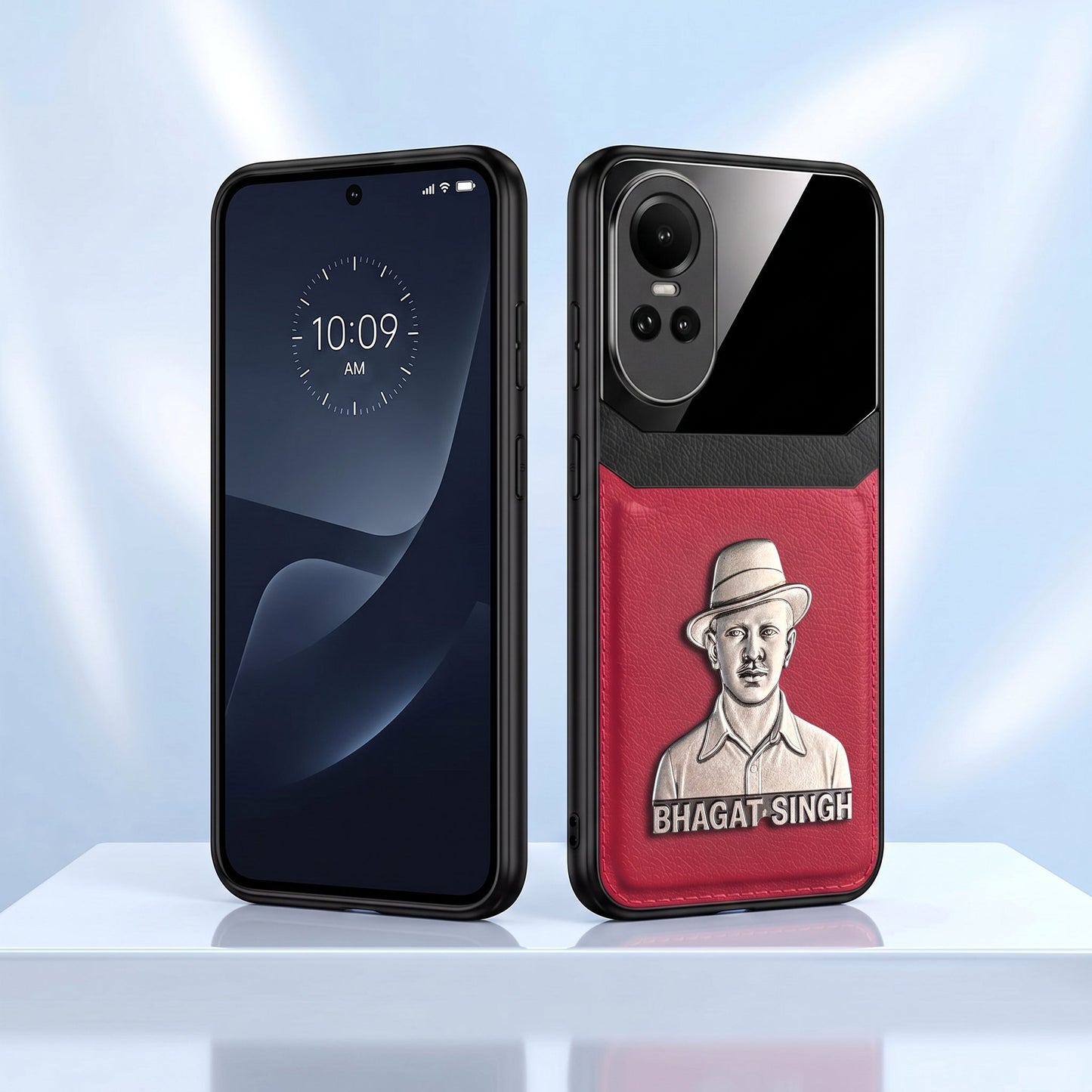 Oppo Reno 10 5G Shaheed Bhagat Singh 3D Metal Leather Back Case
