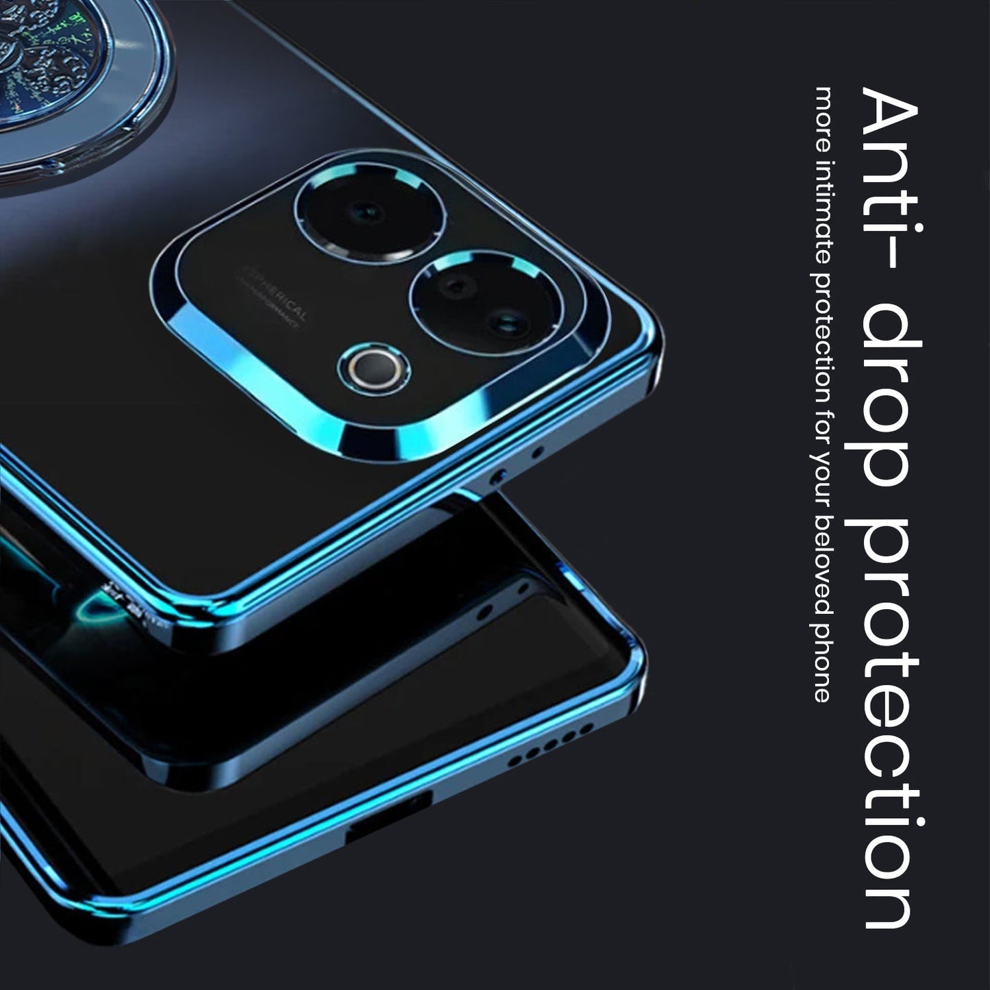 Vivo T3 Pro 5G Electroplating Reflective Fidget Rotating Back Case