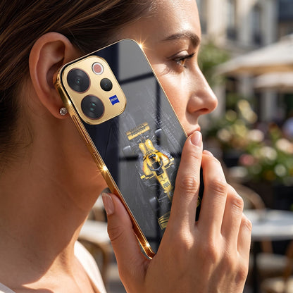 Vivo V70 5G F1 Racing Car Gold Electroplated Glass Phone Back Case